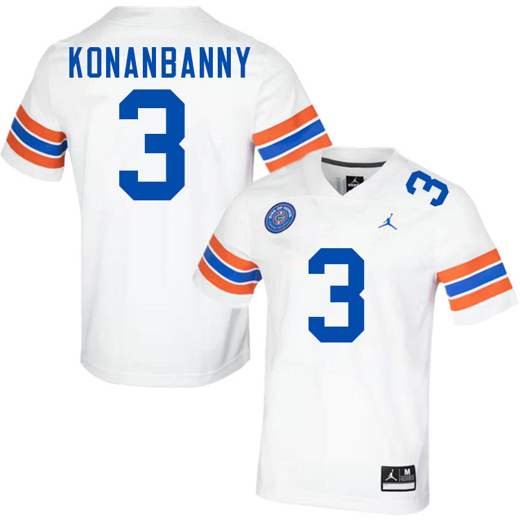 Onis Konanbanny Florida Jersey,Florida Gators #3 Onis Konanbanny Uniforms,Jersey Youth-Throwback Whi